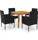 VidaXL 5-delige Tuinset zwart
