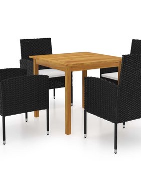 VidaXL 5-delige Tuinset zwart
