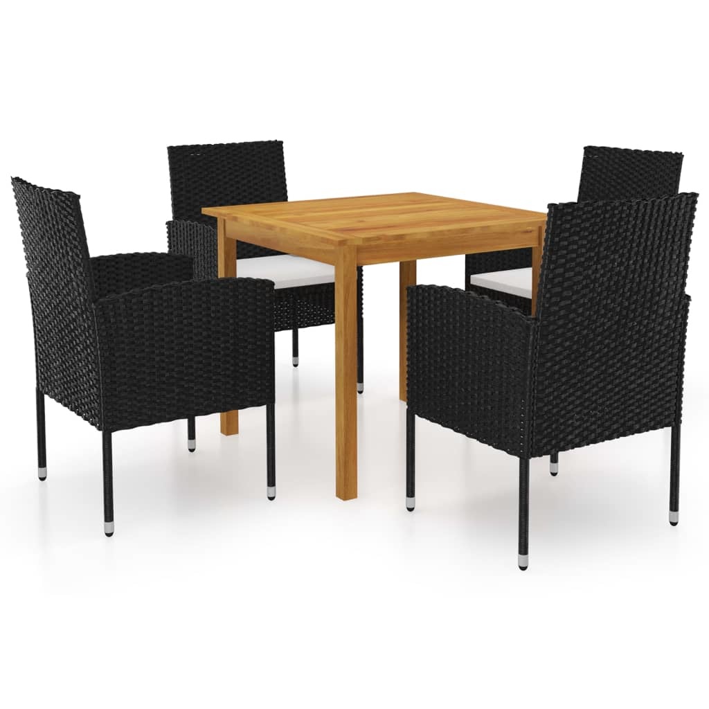 VidaXL 5-delige Tuinset zwart