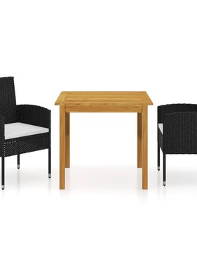VidaXL 3-delige Tuinset zwart