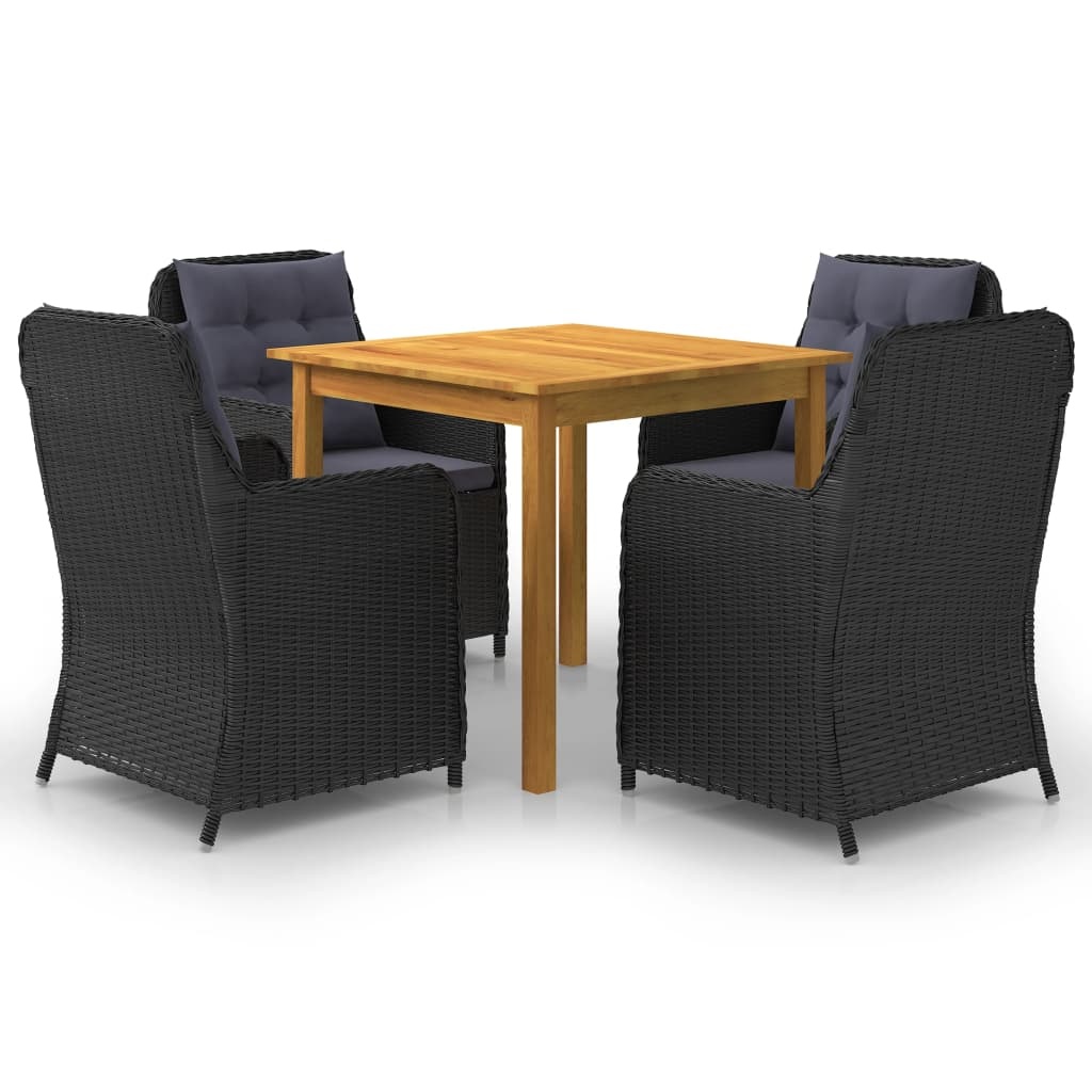 VidaXL 5-delige Tuinset zwart