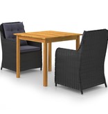 VidaXL 3-delige Tuinset zwart