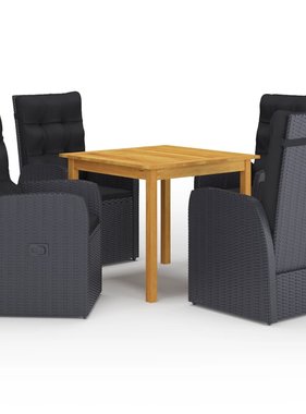VidaXL 5-delige Tuinset zwart