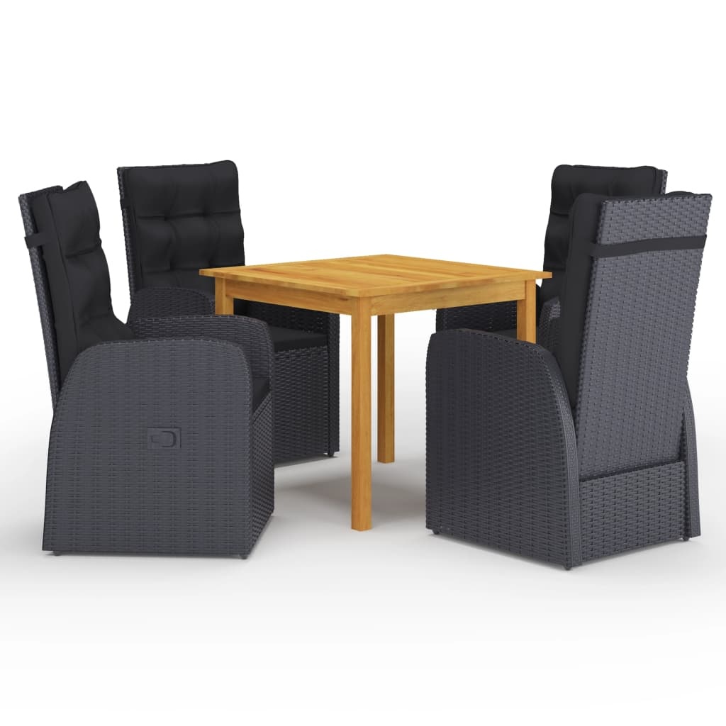 VidaXL 5-delige Tuinset zwart