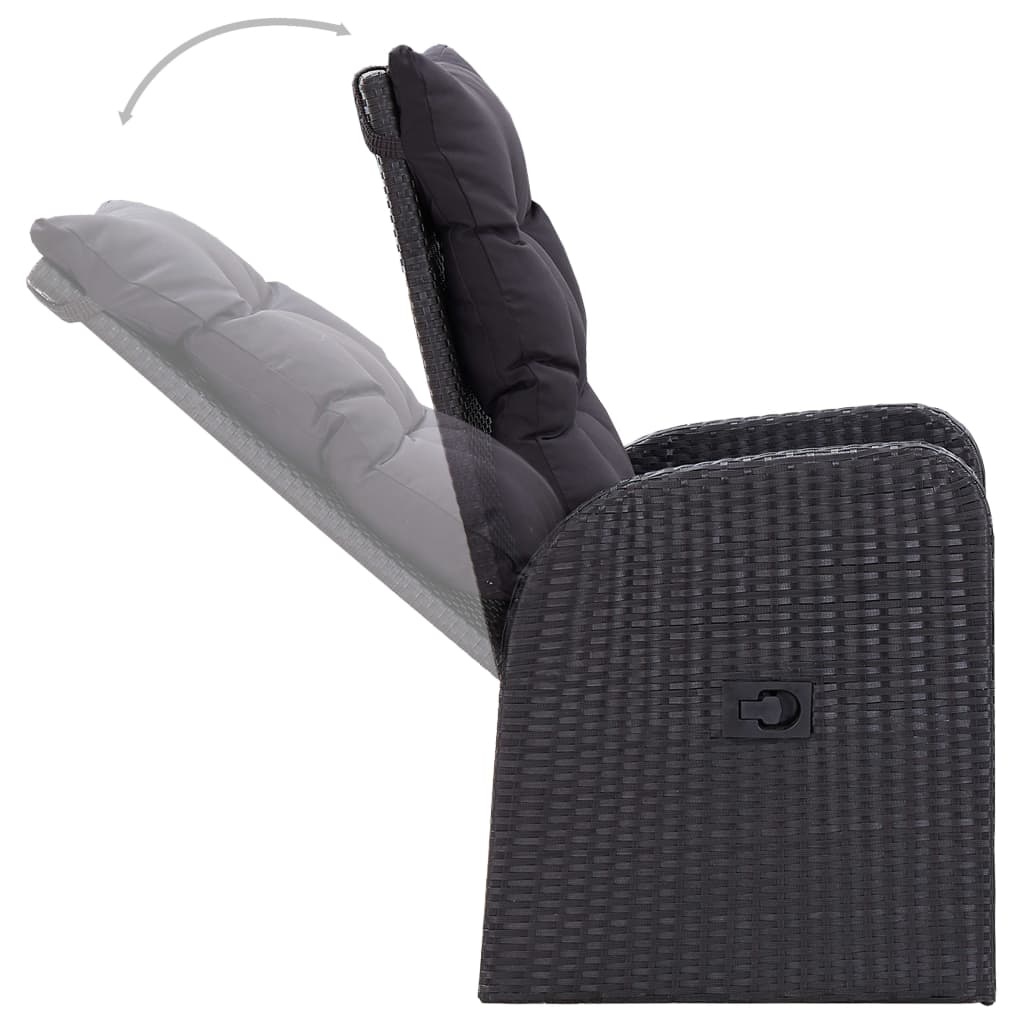 VidaXL 5-delige Tuinset zwart