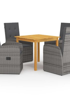 VidaXL 5-delige Tuinset grijs