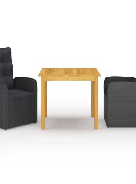VidaXL 3-delige Tuinset zwart