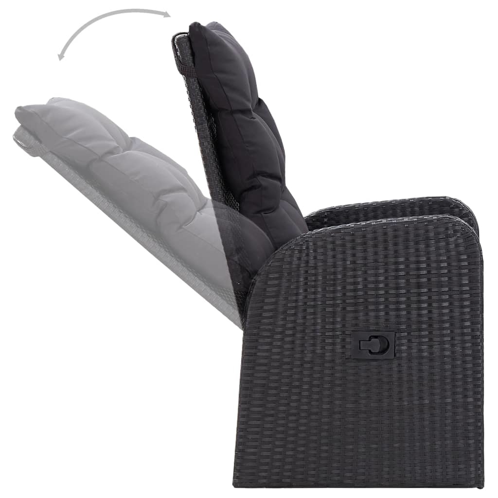 VidaXL 3-delige Tuinset zwart