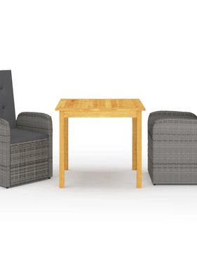 VidaXL 3-delige Tuinset grijs