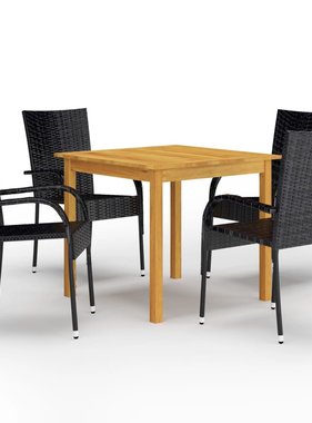VidaXL 5-delige Tuinset zwart