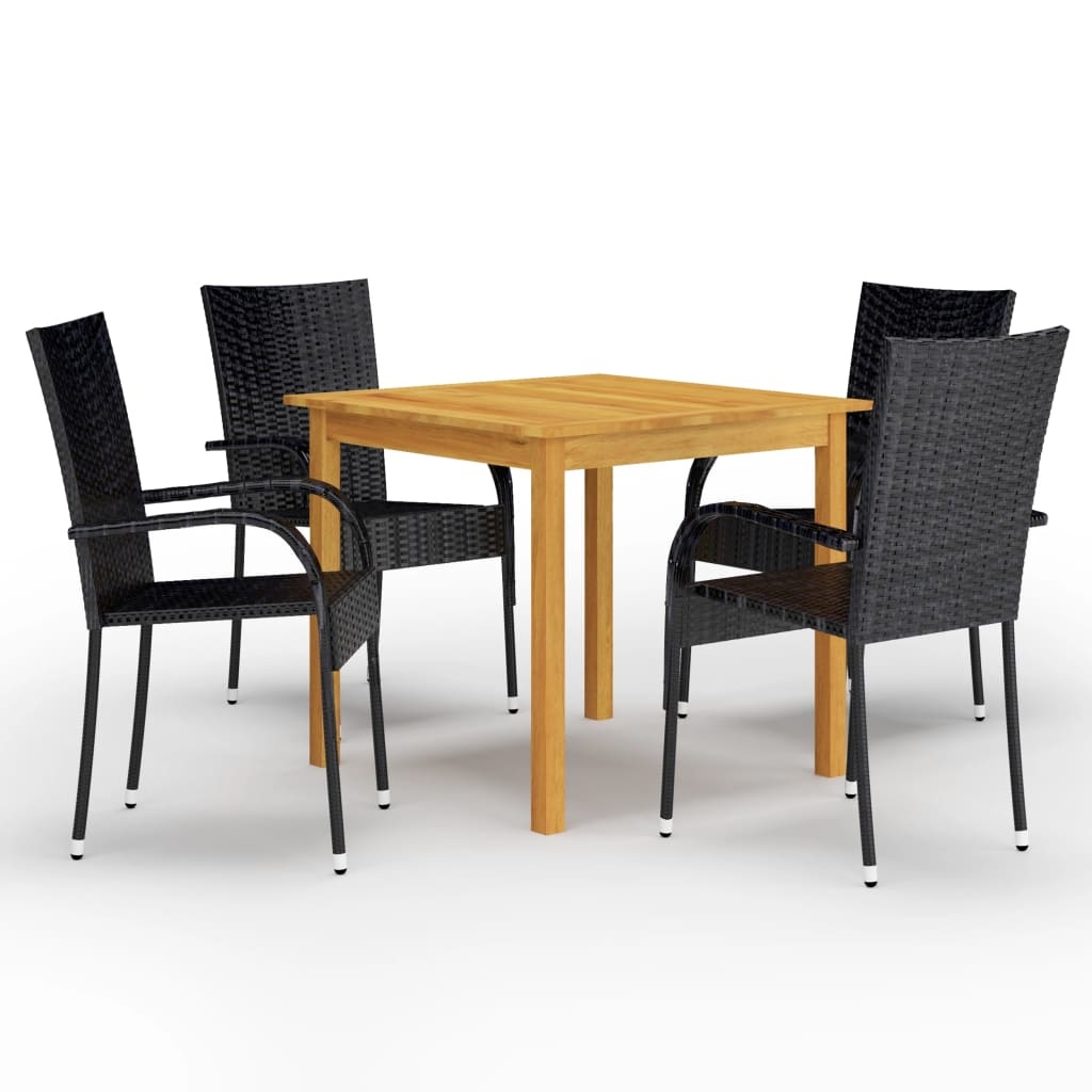 VidaXL 5-delige Tuinset zwart