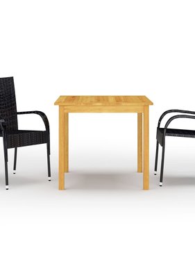 VidaXL 3-delige Tuinset zwart