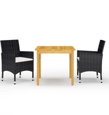 VidaXL 3-delige Tuinset zwart