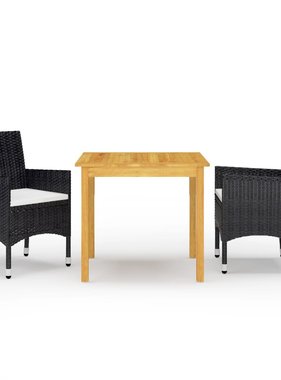VidaXL 3-delige Tuinset zwart