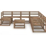 VidaXL 9-delige Loungeset bruin geïmpregneerd grenenhout