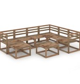 VidaXL 8-delige Loungeset bruin geïmpregneerd grenenhout