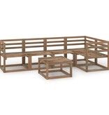 VidaXL 6-delige Loungeset bruin geïmpregneerd grenenhout