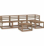 VidaXL 6-delige Loungeset bruin geïmpregneerd grenenhout