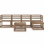 VidaXL 6-delige Loungeset bruin geïmpregneerd grenenhout