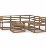 VidaXL 6-delige Loungeset bruin geïmpregneerd grenenhout