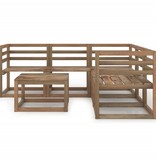 VidaXL 6-delige Loungeset bruin geïmpregneerd grenenhout