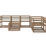 VidaXL 6-delige Loungeset bruin geïmpregneerd grenenhout