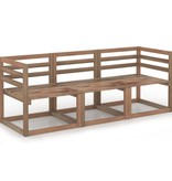 VidaXL 3-delig Tuinbankstel pallet geïmpregneerd grenenhout bruin