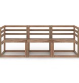 VidaXL 3-delig Tuinbankstel pallet geïmpregneerd grenenhout bruin
