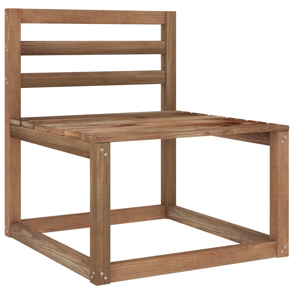 VidaXL 3-delig Tuinbankstel pallet geïmpregneerd grenenhout bruin