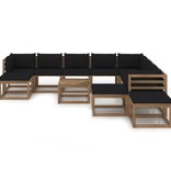 VidaXL 12-delige Loungeset met zwarte kussens