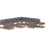VidaXL 12-delige Loungeset met antracietkleurige kussens