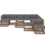 VidaXL 12-delige Loungeset met antracietkleurige kussens