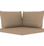 vidaXL 9-delige Loungeset met taupe kussens