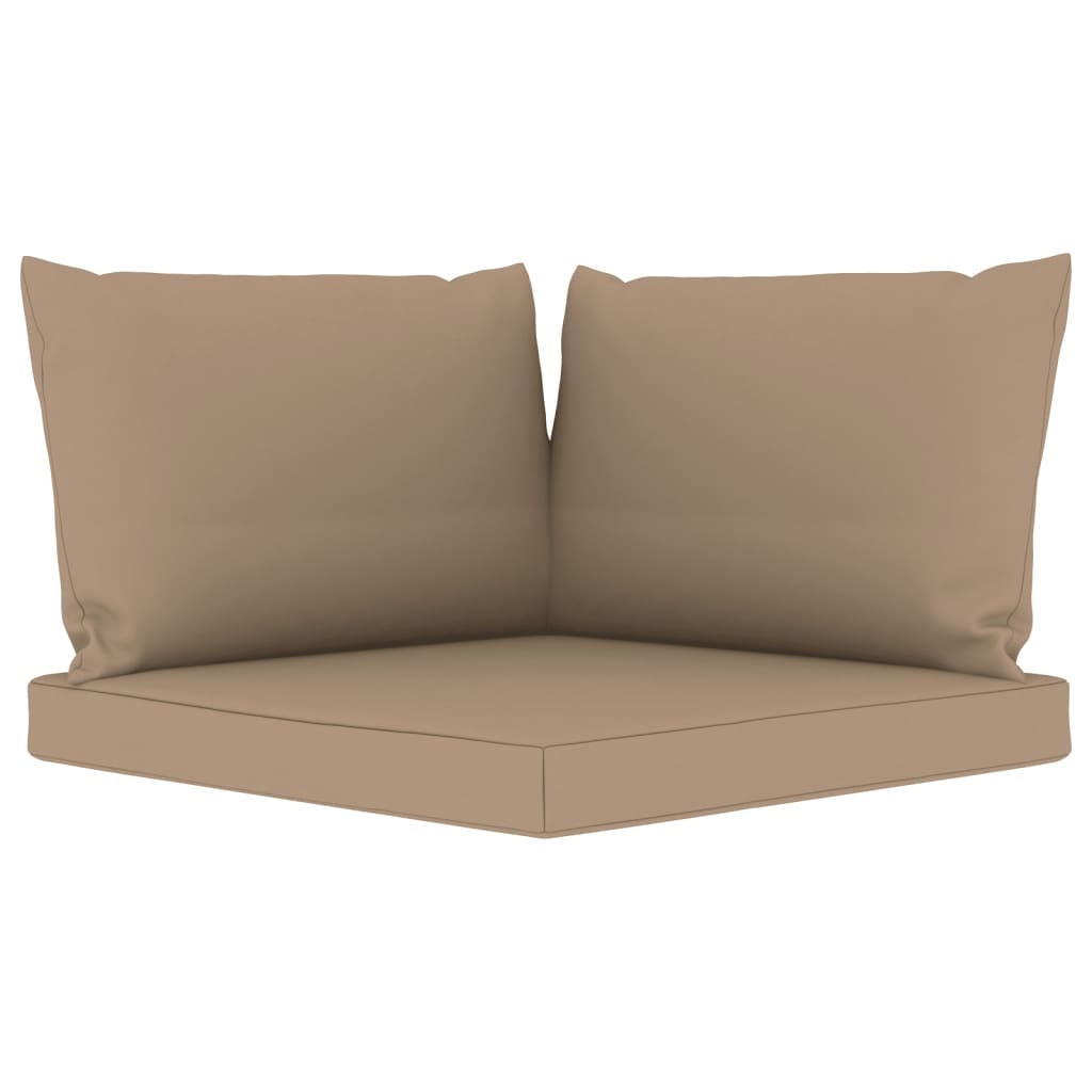 vidaXL 9-delige Loungeset met taupe kussens