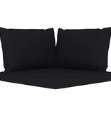 VidaXL 9-delige Loungeset met zwarte kussens