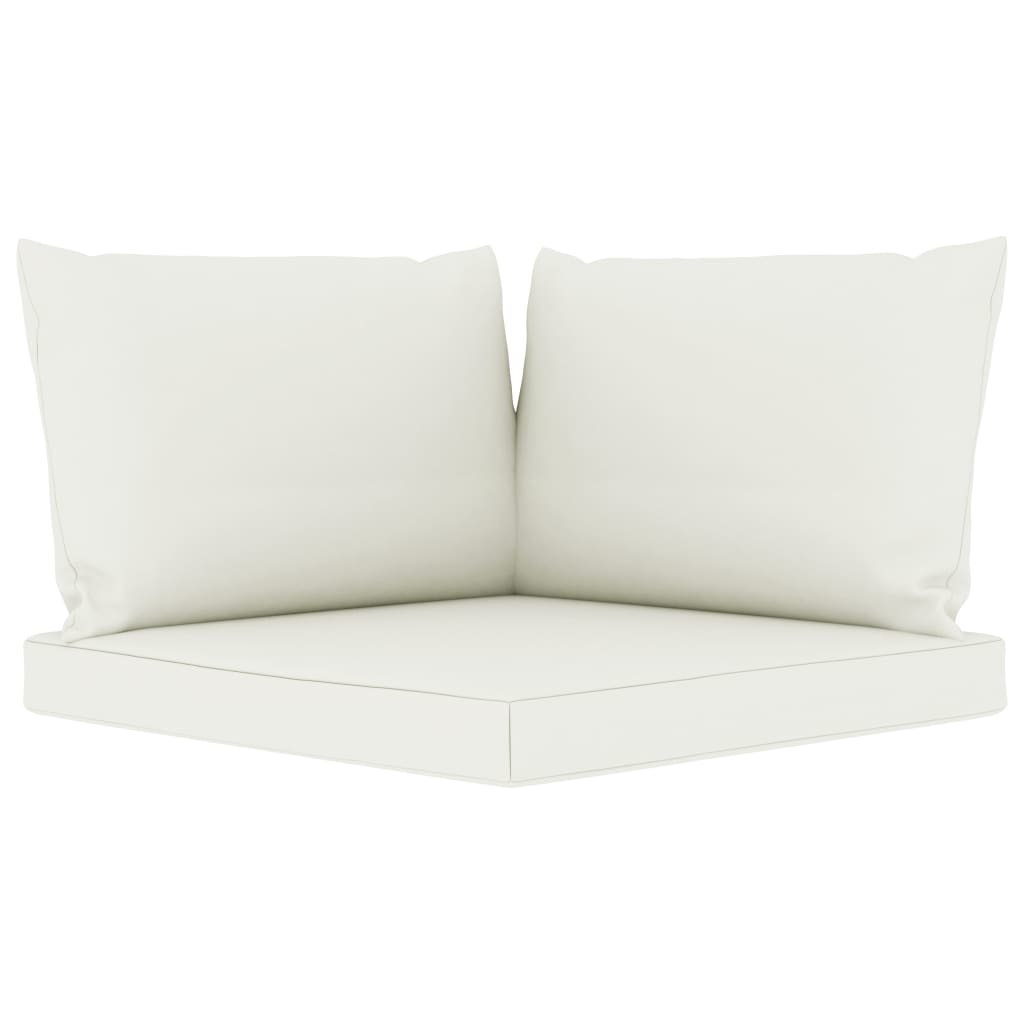 VidaXL 9-delige Loungeset met crèmekleurige kussens