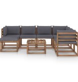 VidaXL 8-delige Loungeset met antracietkleurige kussens