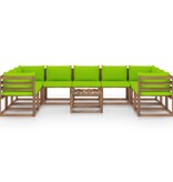VidaXL 10-delige Loungeset met heldergroene kussens
