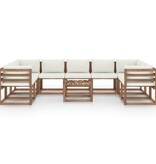 VidaXL 10-delige Loungeset met crèmekleurige kussens