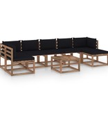 VidaXL 8-delige Loungeset met zwarte kussens