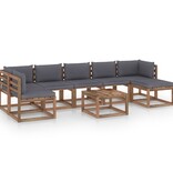 VidaXL 8-delige Loungeset met antracietkleurige kussens