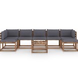 VidaXL 8-delige Loungeset met antracietkleurige kussens