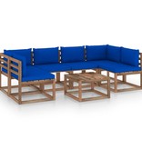 VidaXL 7-delige Loungeset pallet met kussens geïmpregneerd grenenhout