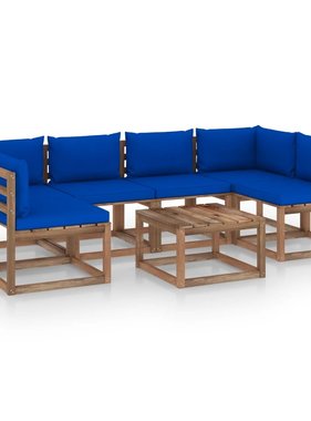 VidaXL 7-delige Loungeset pallet met kussens geïmpregneerd grenenhout