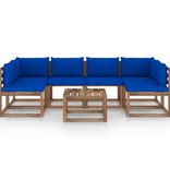 VidaXL 7-delige Loungeset pallet met kussens geïmpregneerd grenenhout