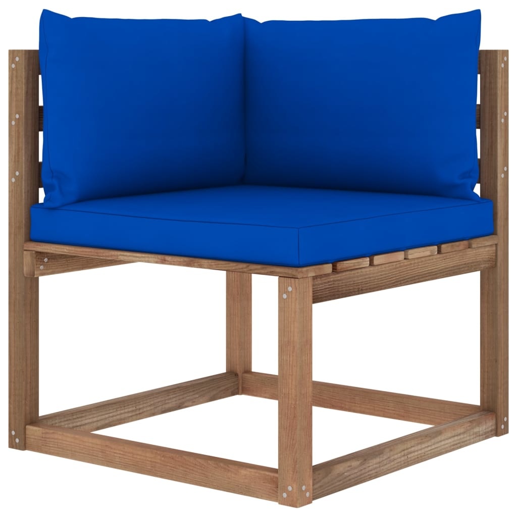 VidaXL 7-delige Loungeset pallet met kussens geïmpregneerd grenenhout