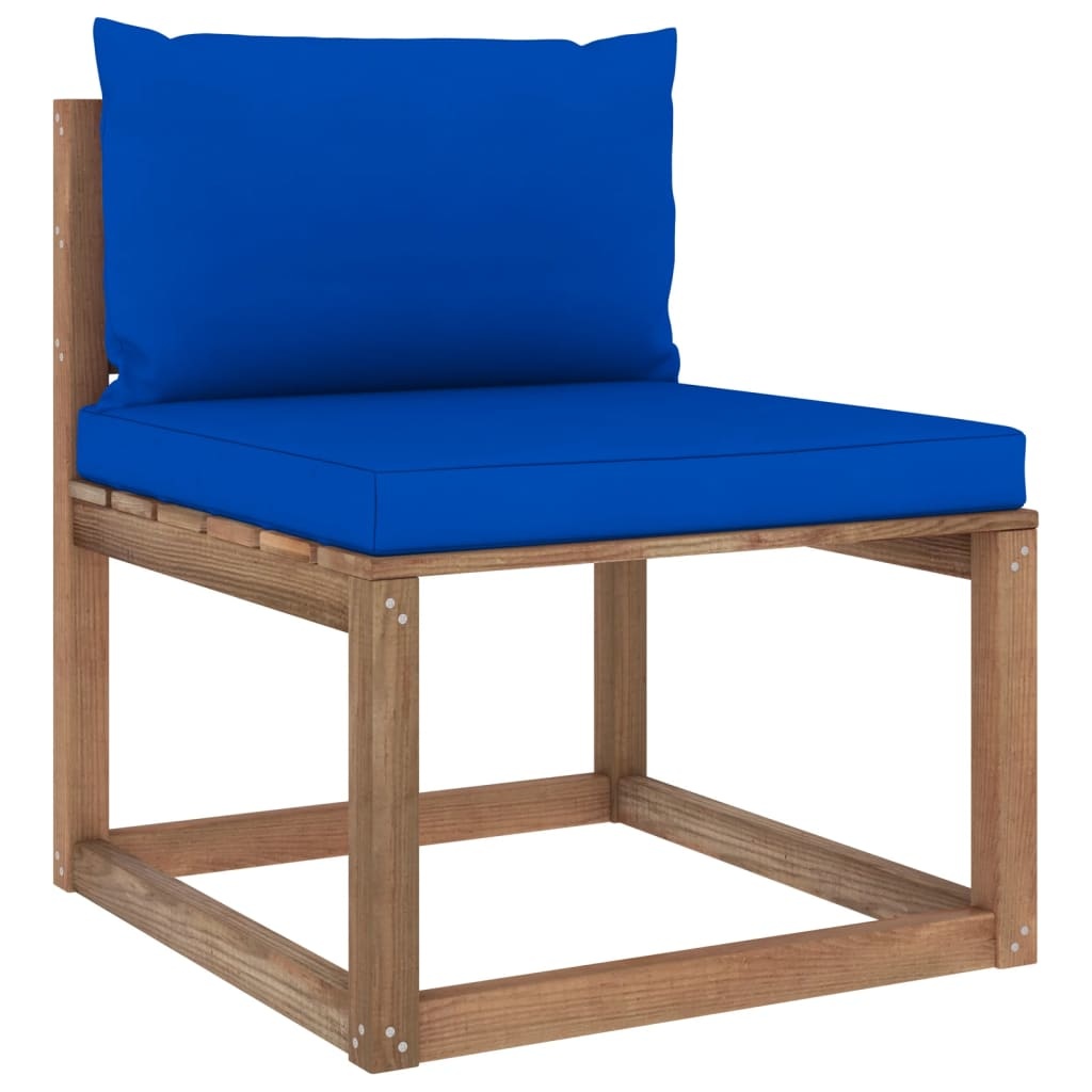 VidaXL 7-delige Loungeset pallet met kussens geïmpregneerd grenenhout