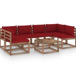 VidaXL 7-delige Loungeset pallet met kussens geïmpregneerd grenenhout