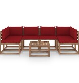 VidaXL 7-delige Loungeset pallet met kussens geïmpregneerd grenenhout