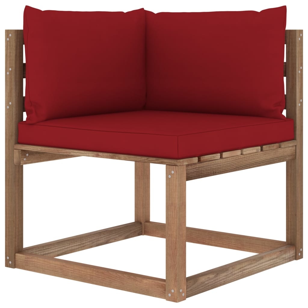 VidaXL 7-delige Loungeset pallet met kussens geïmpregneerd grenenhout